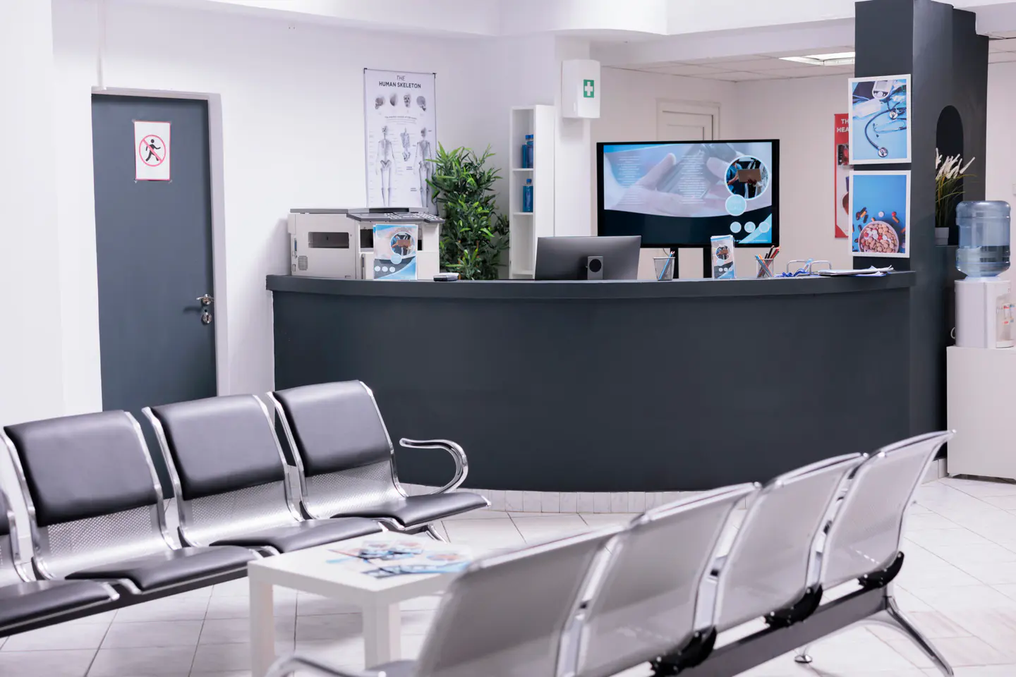 Clean healthcare reception and waiting area